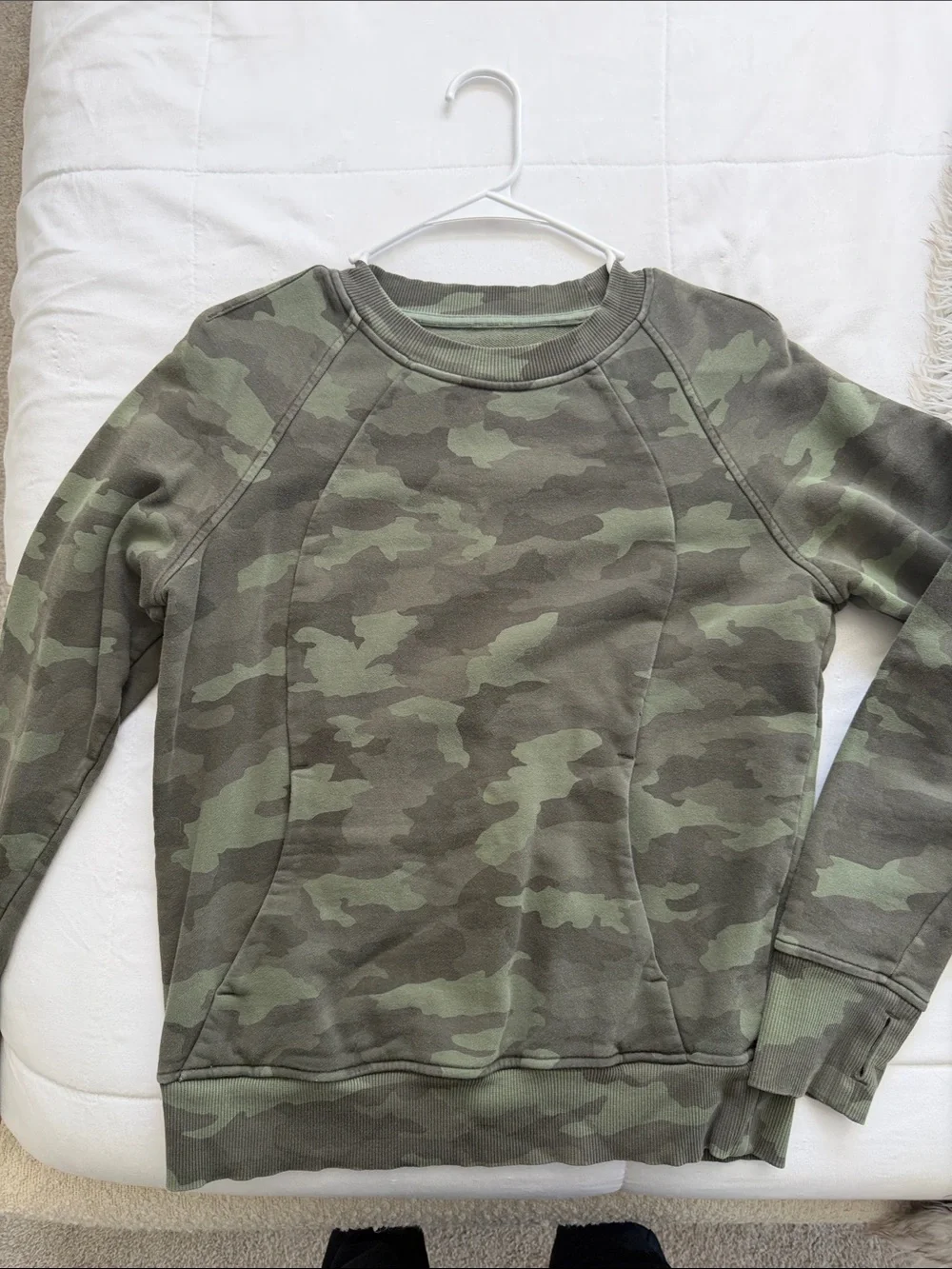 lululemon athletica Olive Camo Crewneck Sweatshirt
